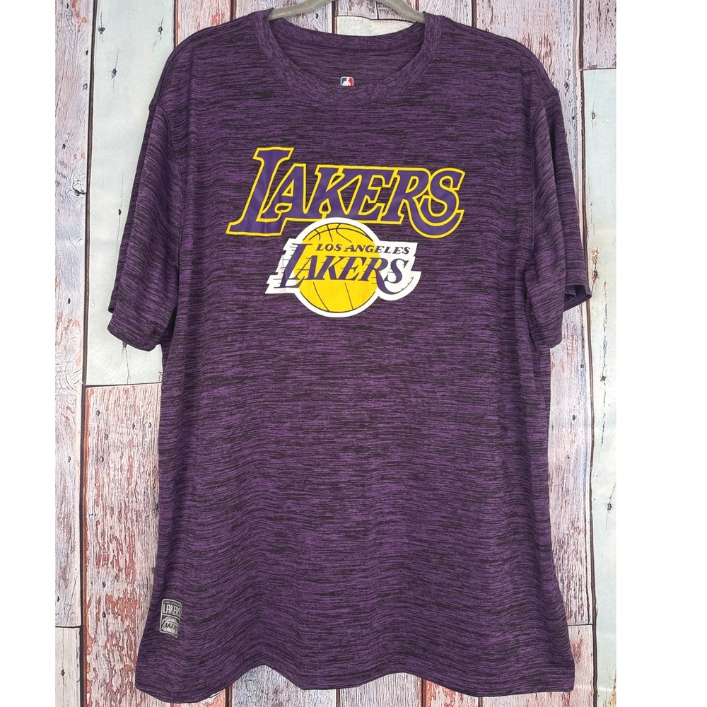 NBA Los Angeles Lakers Shirt Mens XL Purple Space Dye Heather Performance Tee